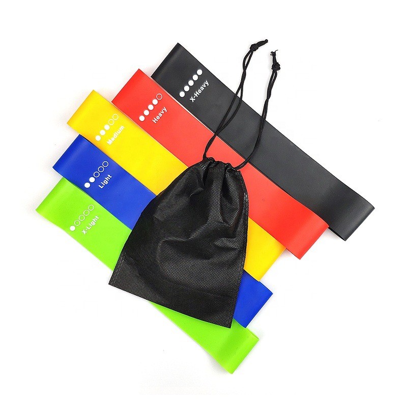 Silicone Resistance Loop Exercise Band For Home Fitness Elastic Workout 5pcs Bands