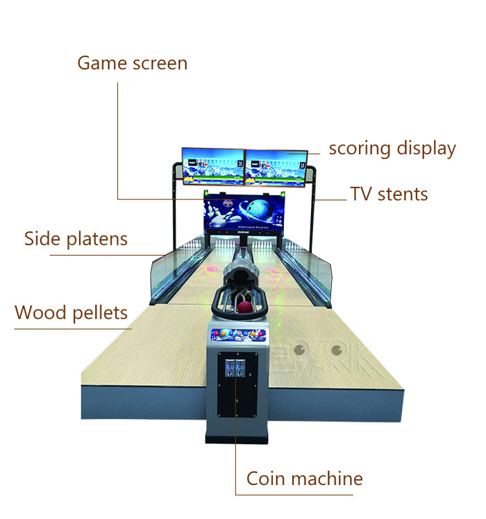 Amusement Game Bowling Alley Machine 220V 280W With Video
