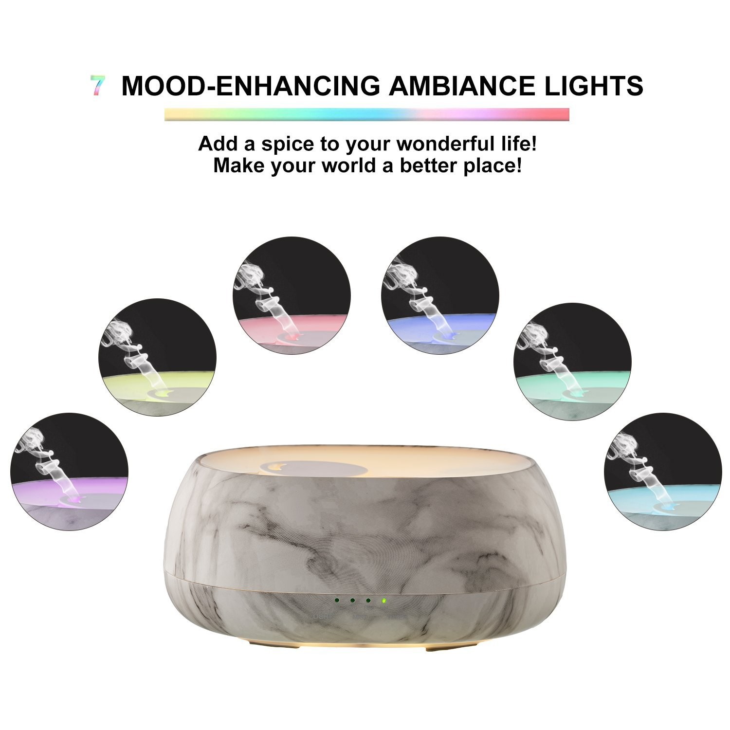 Marble Grain 500ml Ultrasonic Plastic Aroma Diffuser