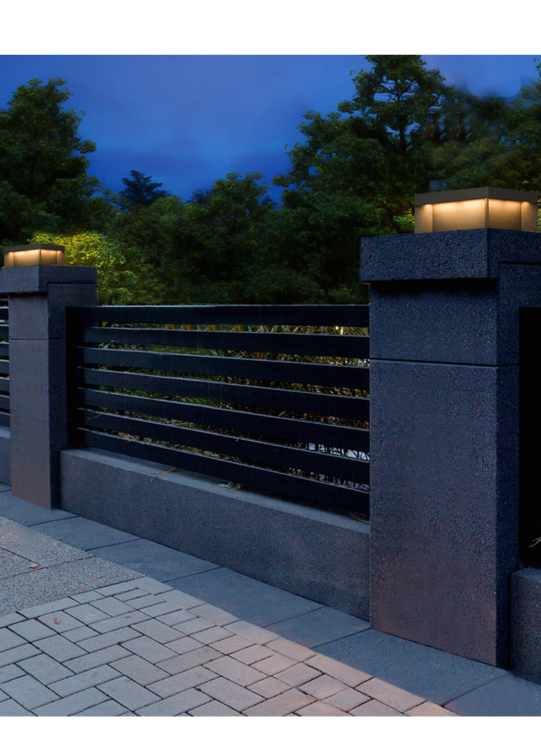 3000K Easy Install Stainless Steel Solar Pillar Light , Columns LED Outdoor Solar Lights