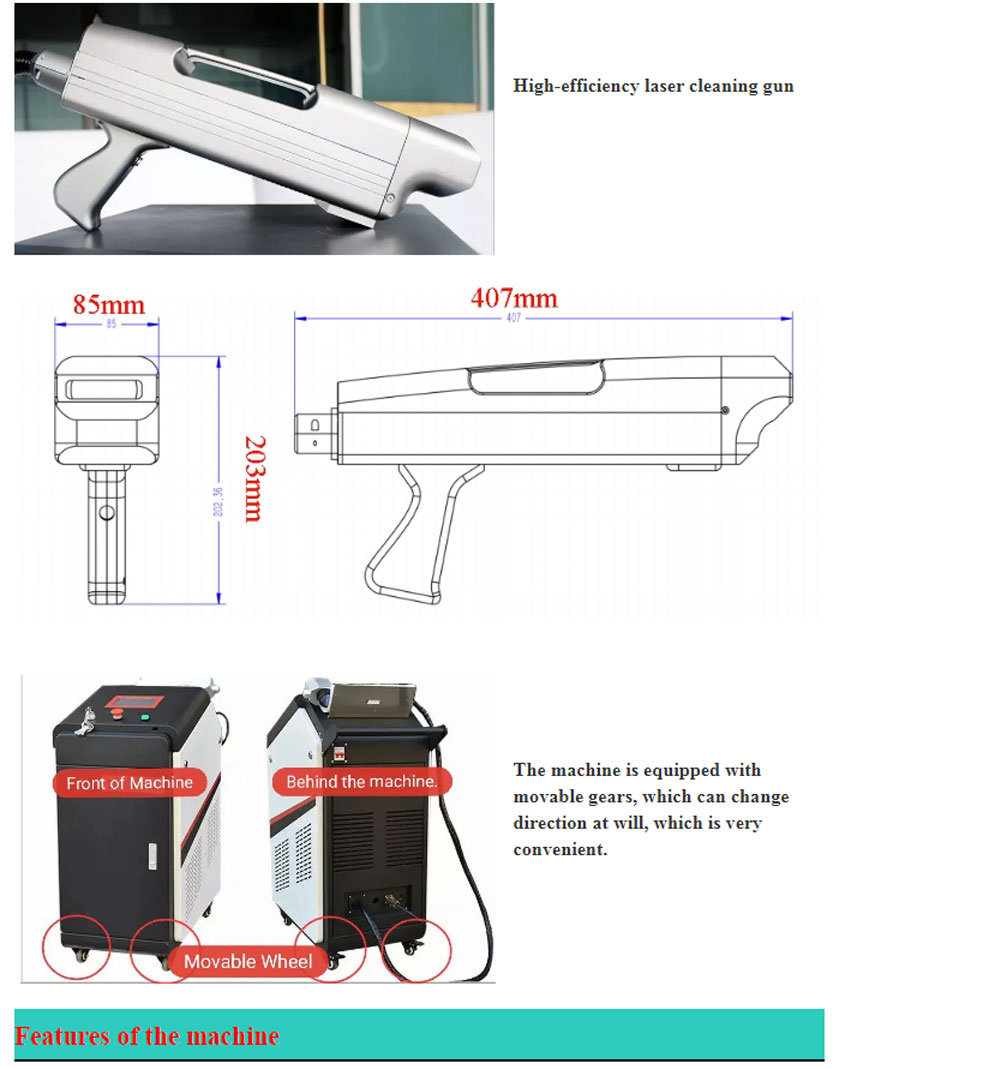 Handheld 1000W Laser Cleaning Machine For Metal Rust Removal