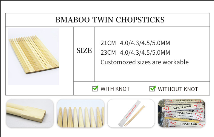 Customized Paper Wrapped Bulk Disposable Bamboo Chopsticks
