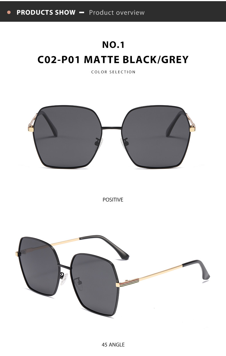 OEM Women'S Square Glasses Metal Frame , UV400 Protective Sunglasses Sunscreen