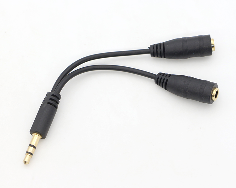 1 Male To 2 Female Split 3.5mm Stereo Jack Headphone Audio Y Splitter Cable