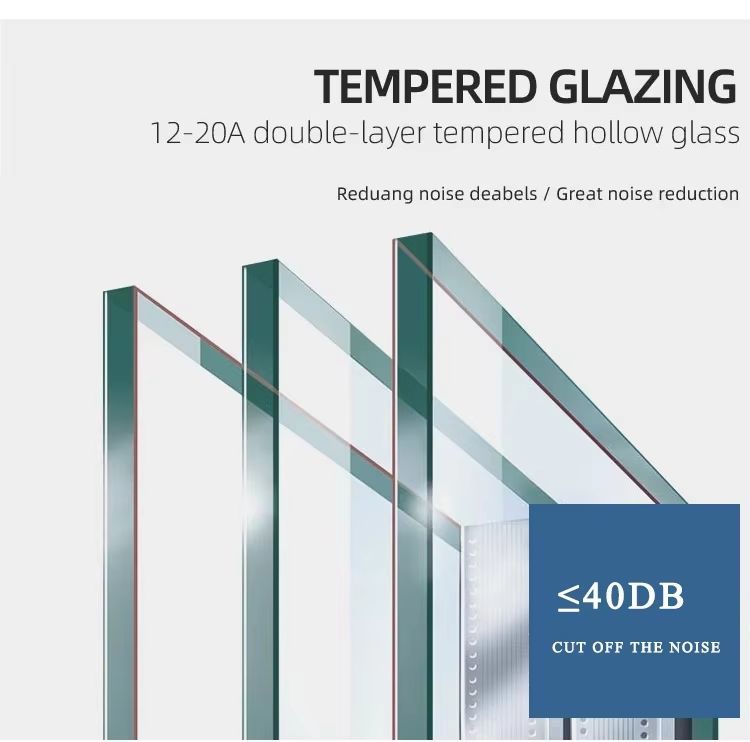 Double Glass Burglar Proof Sliding Window Aluminum Sliding Balcony Window with Security Bars