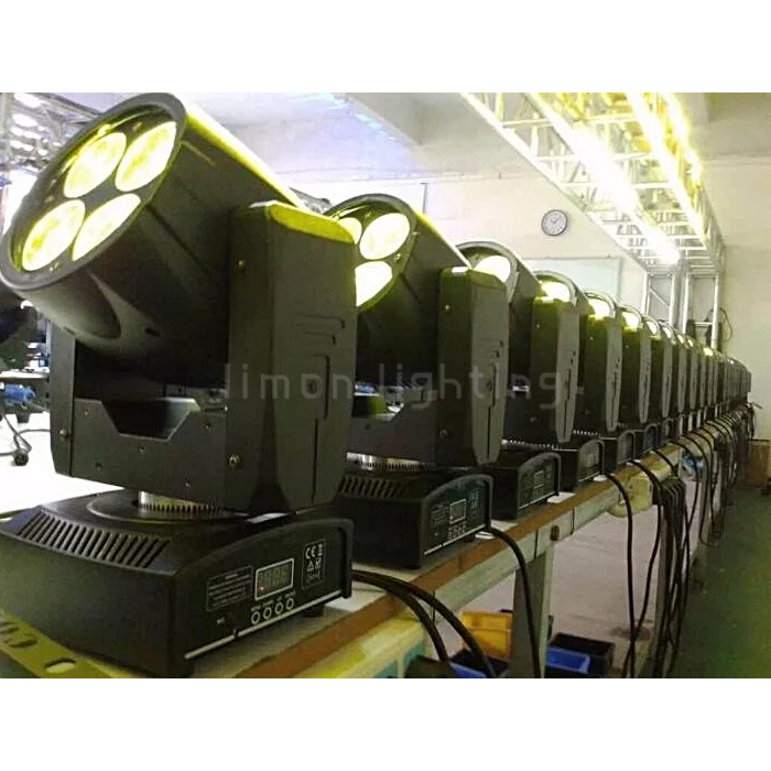 4x10w Lightweight Mini White LED Moving Head Super Beam Light with Color Wheel