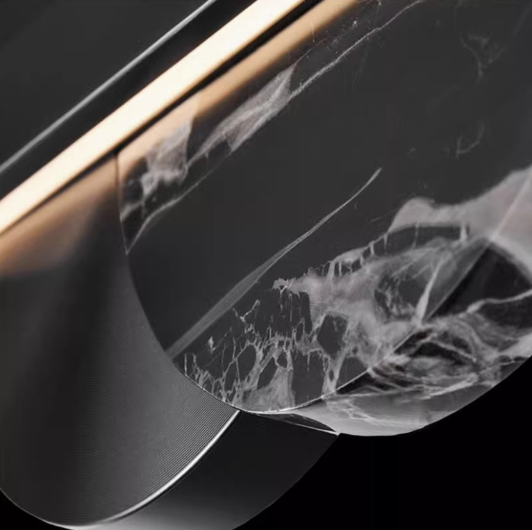Restaurant chandelier one word long strip modern simple light luxury minimalist designer marble one word long strip lamp