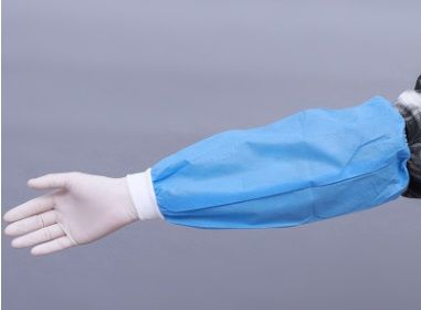 Blue Nonwoven Disposable Sleeve Cover With Knitted Cuff