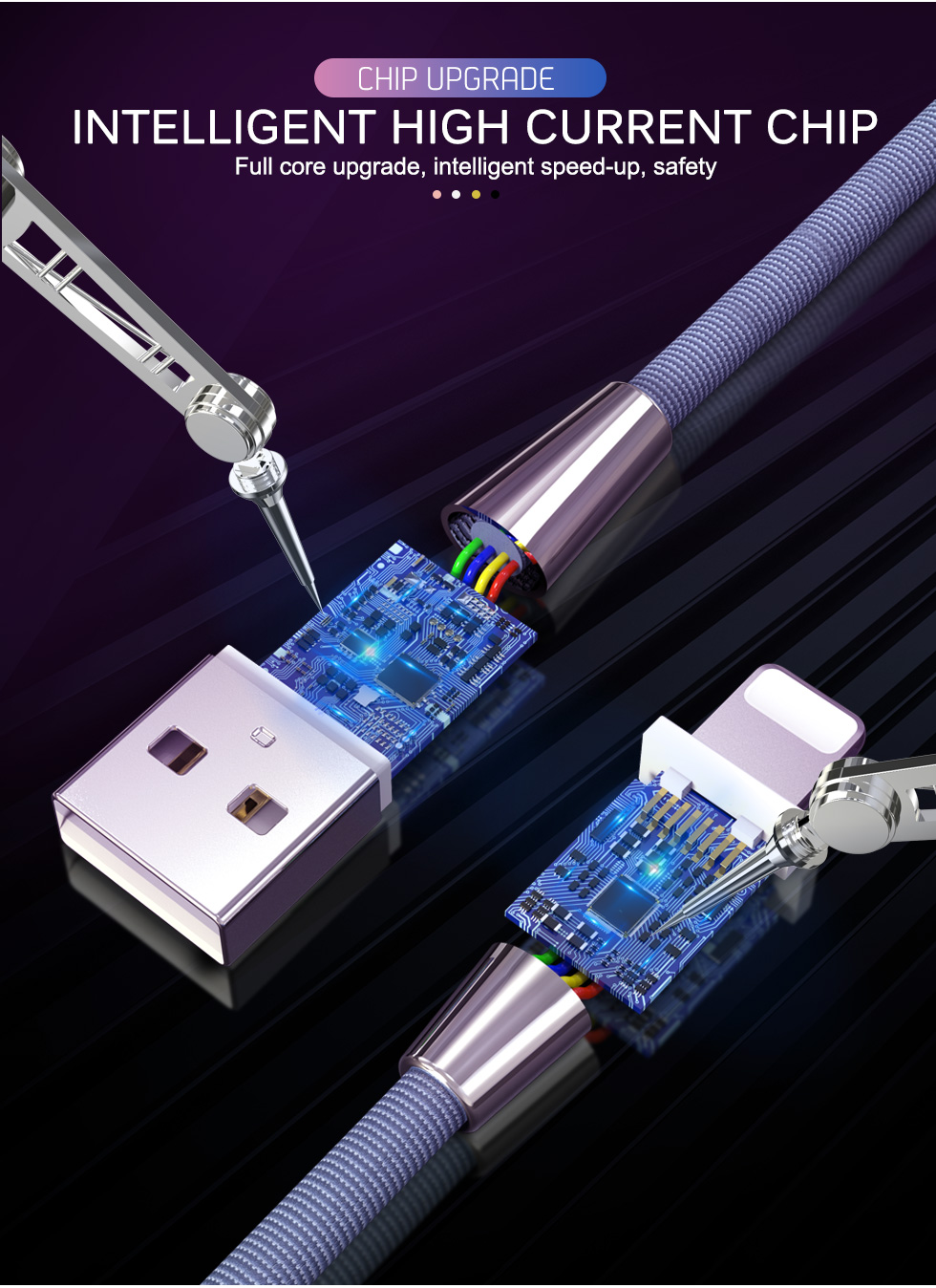 1m 2m USB Data Transfer Cables Type C Micro Lightning 3A ISO9001 For Iphone 12 Pro Max