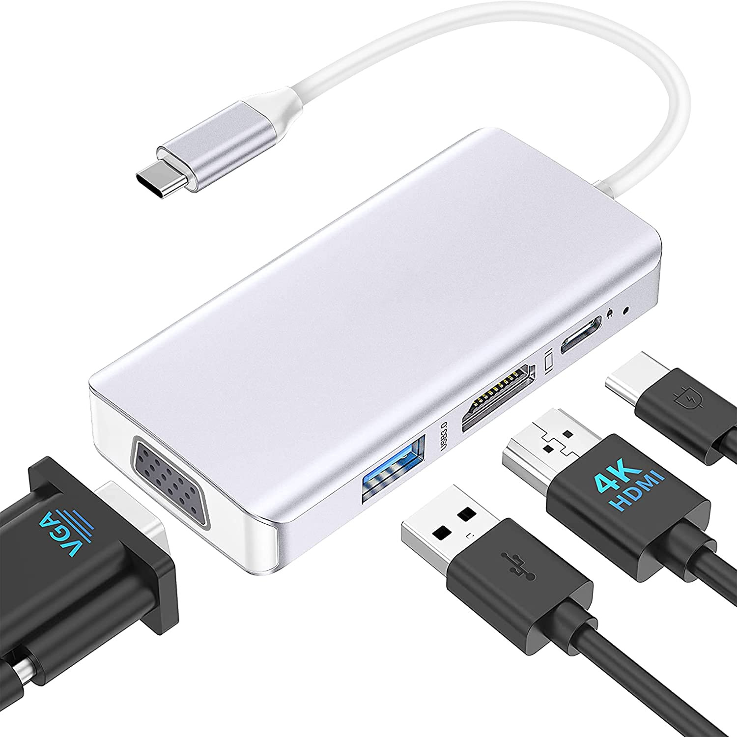 White Usb C Docking Hub Station Dual Monitor For Triple 4K 60hz Data Transfer Adapter