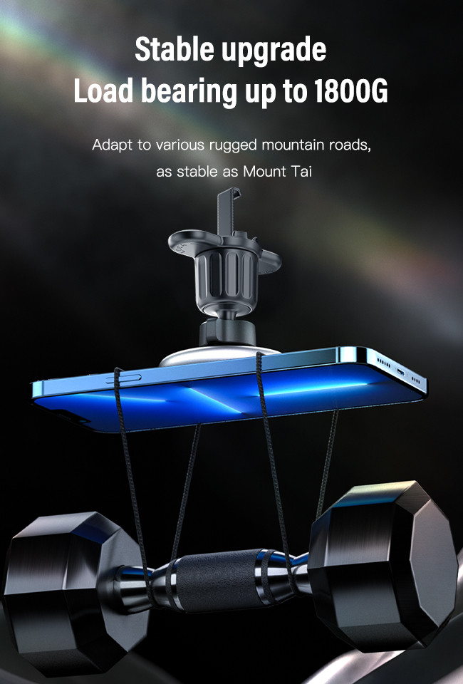 Magsafe Car Mount Magnetic Wireless Charging Car Phone Holder With Customized Running Light And Logo Engraving For Automotive