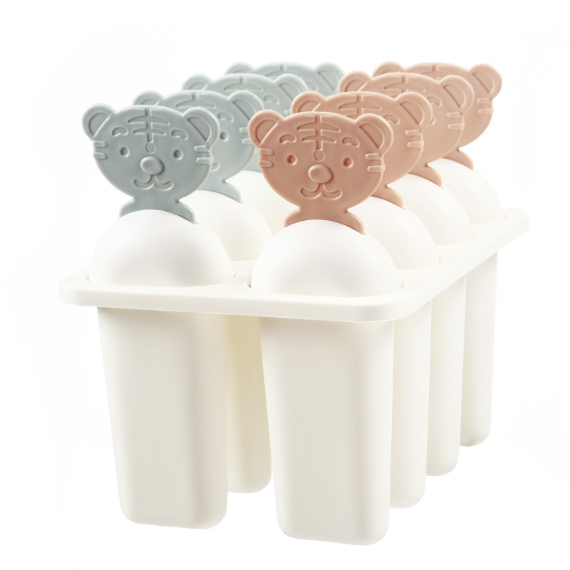 8 Cute Plastic Ice Cream Reusable Popsicle Mold Food Grade