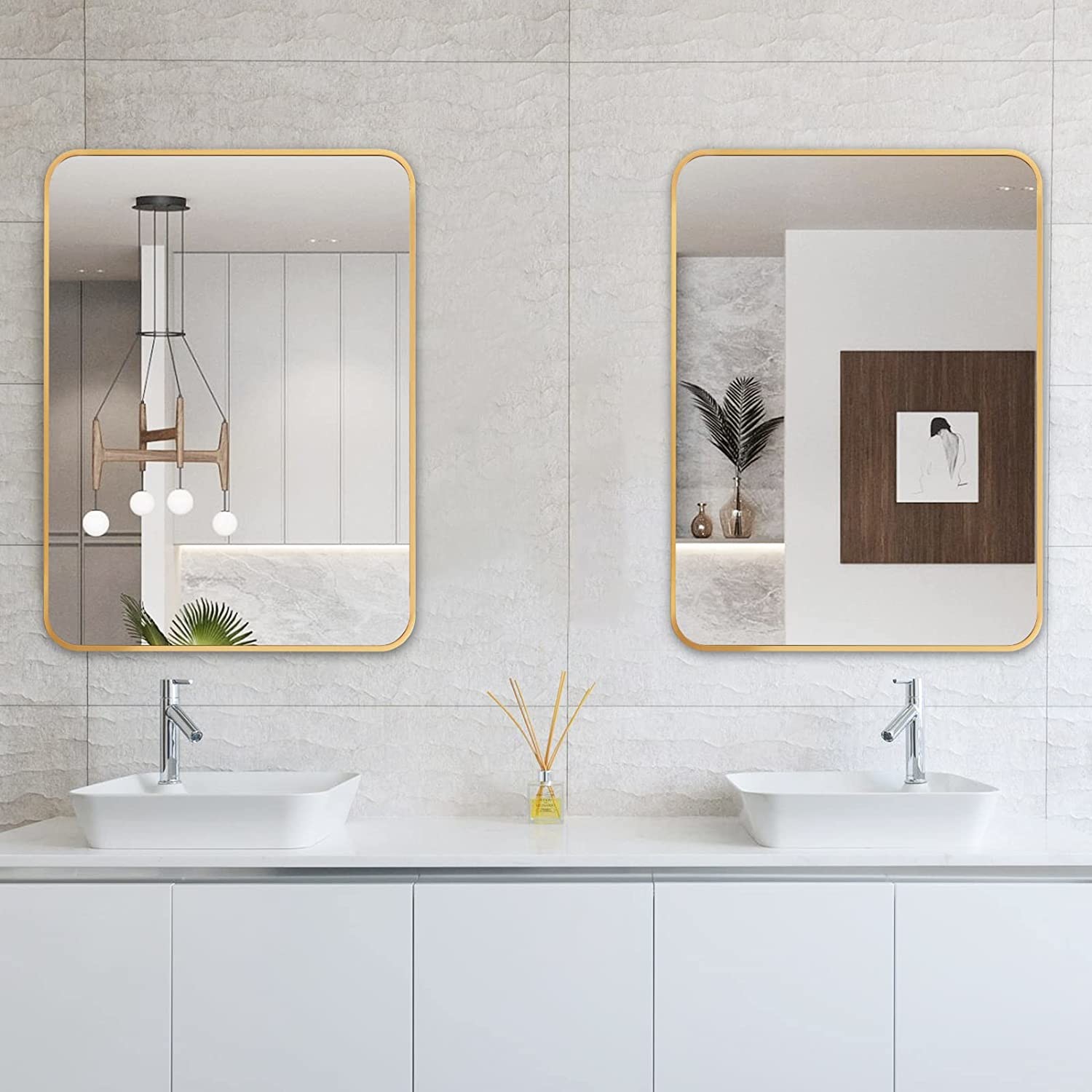 Rectangular Brushed Aluminium Mirror Frame Profile For House Decor
