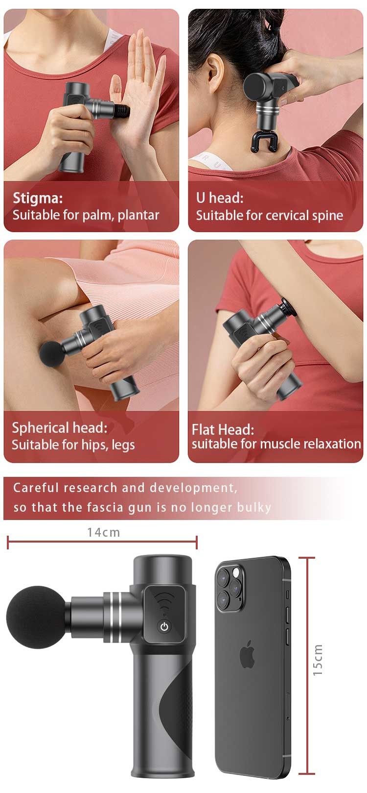 Portable Mini Muscle Massage Gun 1700 - 2650rpm With Brushless Motor