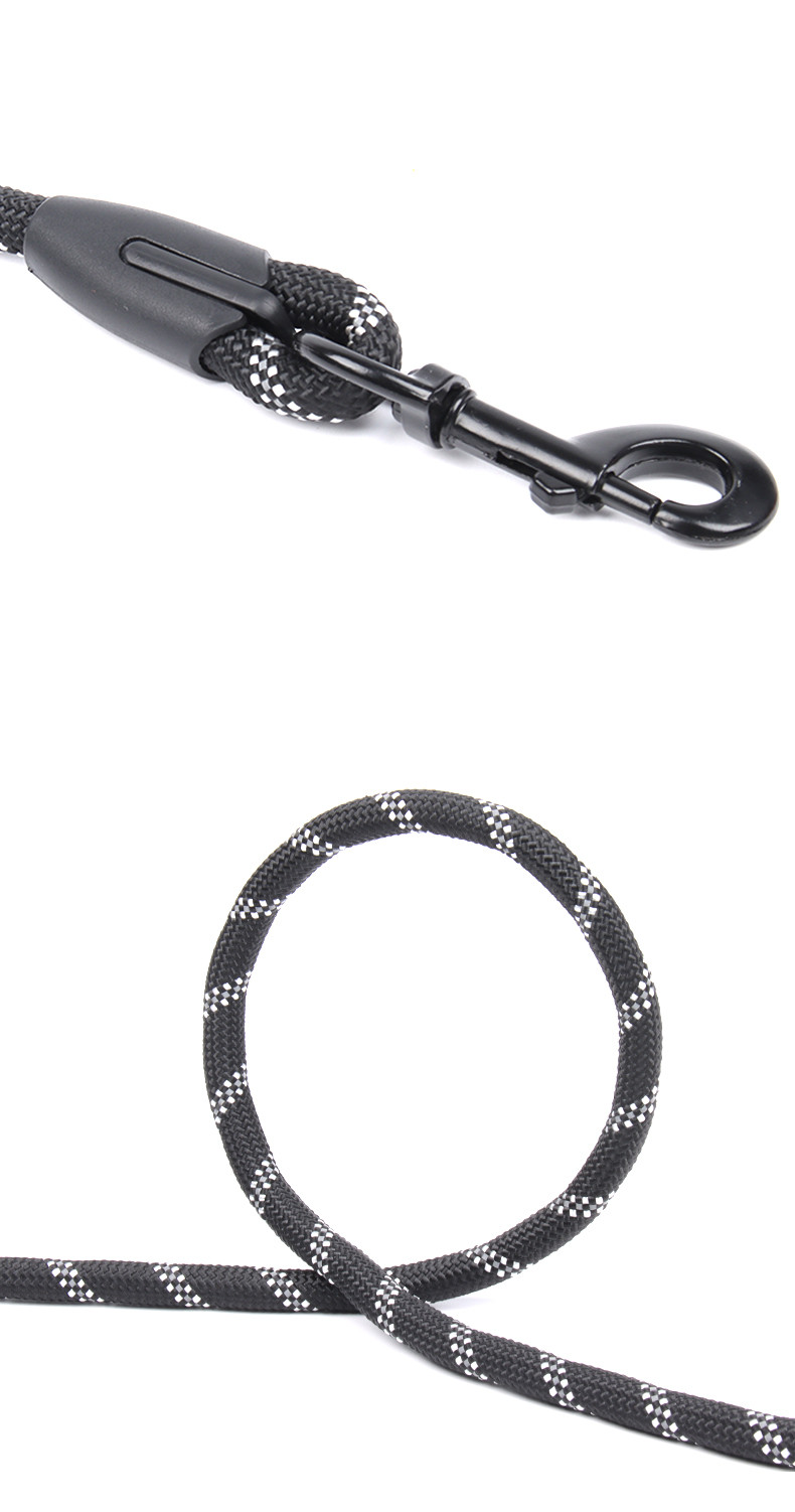 Pet Reflective Nylon Leash Explosion-Proof Flush Dog 1.5M Round Rope Foam Handle