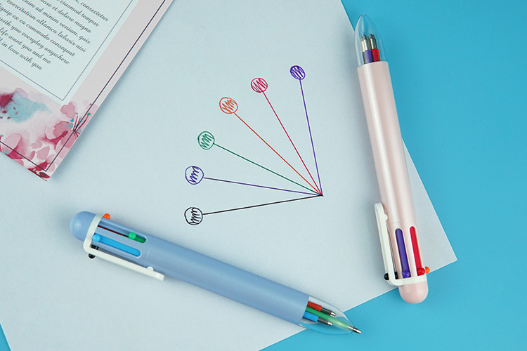 Multi-color Ballpoint Pen with Heat Sensitive Erasable Ink 6 Colors Writing Width 0.7mm