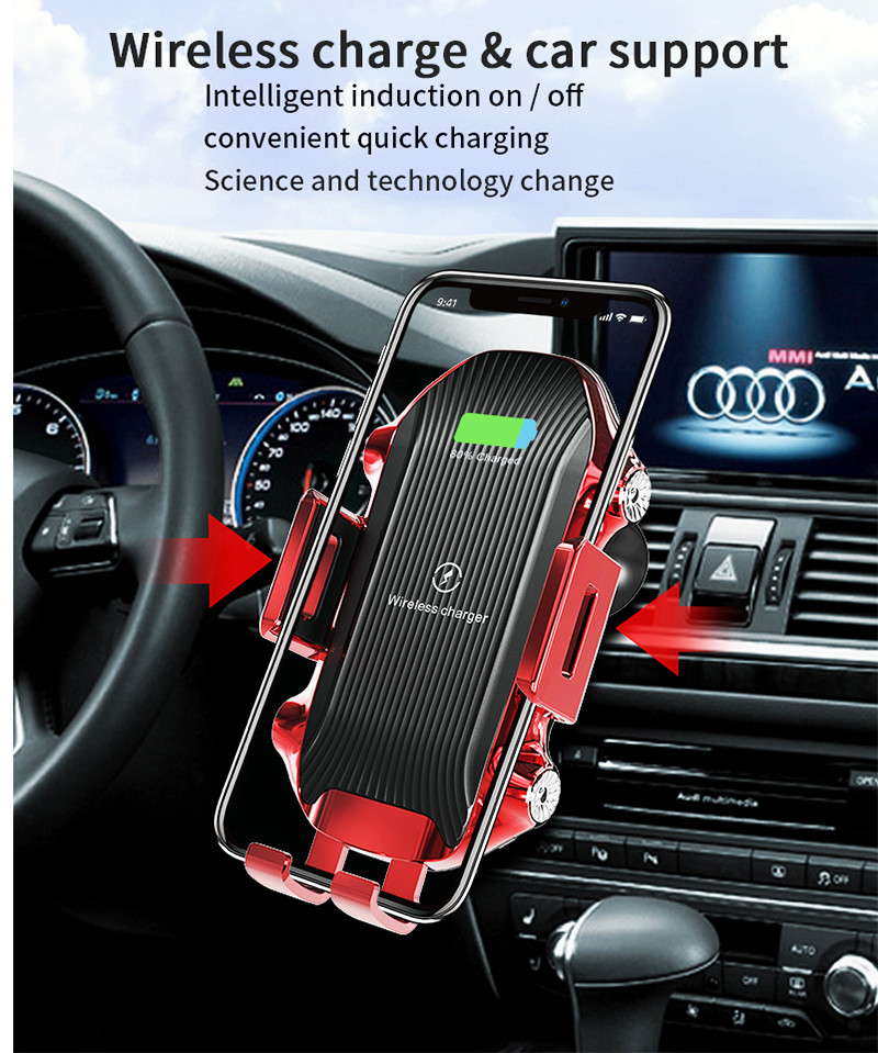 DOE 15W Fast Charging Qi Car Wireless Charger Holder