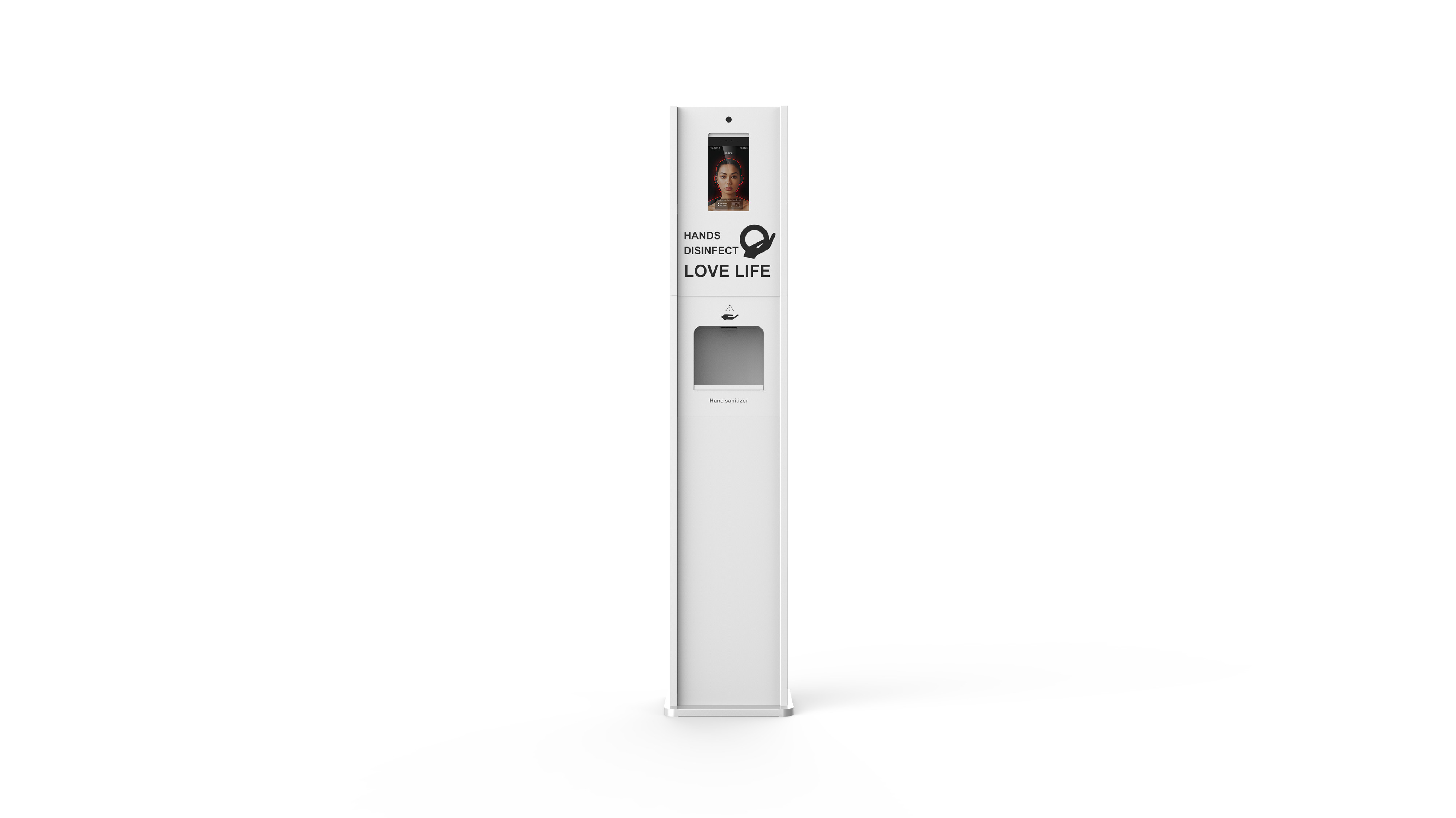 Cold Roll Steel Infrared Temperature Scanner Kiosk With 10 L Hand Dispenser