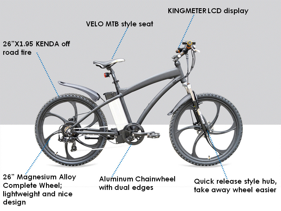 25km/H Electric Mountain Bicycle , Magnesium Alloy Electric Mountain Bikes For Men
