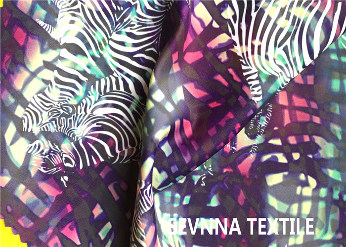 Camo Blush Polyester Spandex Fabric , Waist Fit Printed Polyester Knit Fabric
