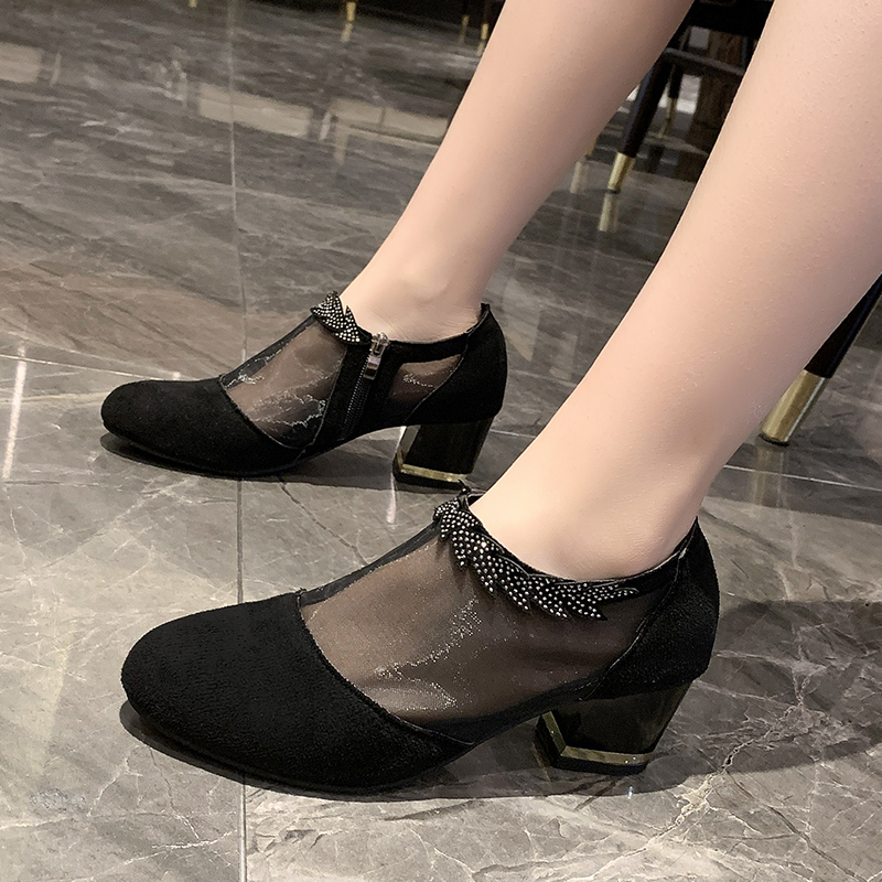 Gauze Sexy Ladies Sandals Anti Slip Wear Resistant Thick Heel Wedge Platform