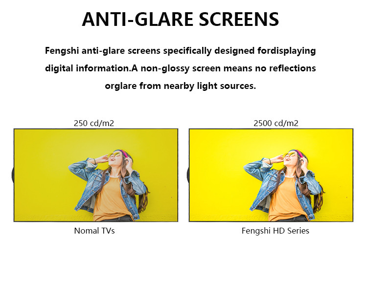 Shop Window Indoor Digital Signage 2500nits Advertising TFT LCD Display