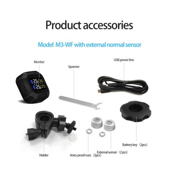 Global use Motorcycle Tire Pressure Monitoring System TPMS Sensors with External Sensor