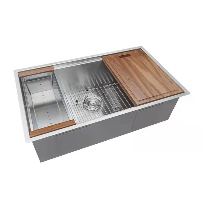 304SUS Stainless Steel Topmount Kitchen Sink With Tap Hole 36*20 Inch