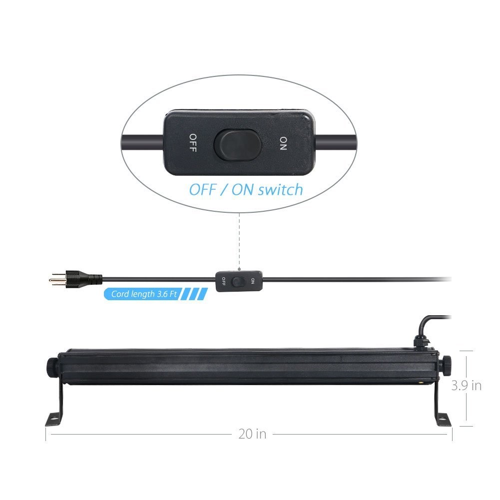 Cheap 8pcs*3w LED UV Light Bar Black Light, Metallic Black