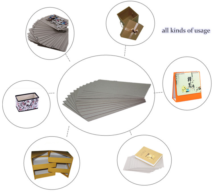 Flat Surface Recycled Grey Board Paper 1000gsm For various boxes