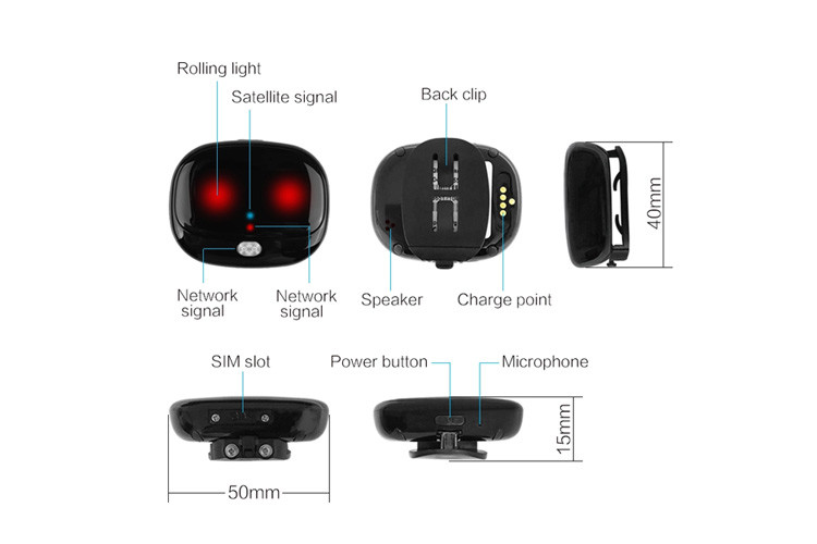 Ip67 Waterproof Pet GPS Tracker , 35g Dog Collar Tracking Device