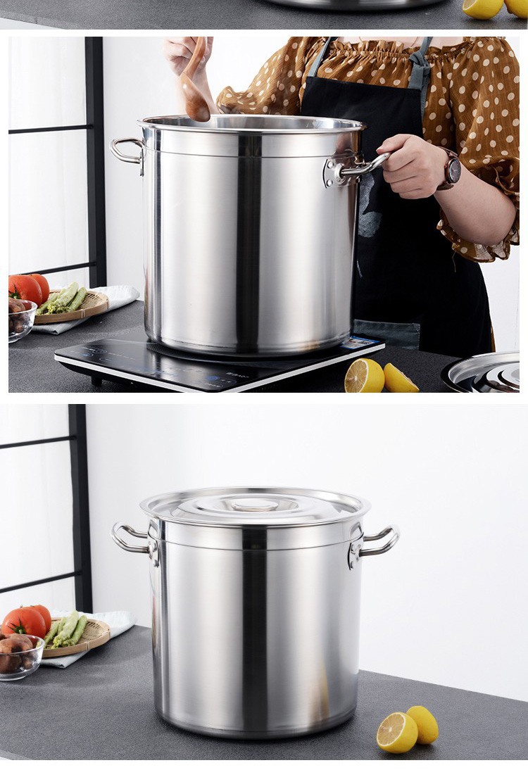 Wholesale Top Seller Kitchen Cooking Soup Ware Induction Stainless Steel 201 Cookware Stock Pot