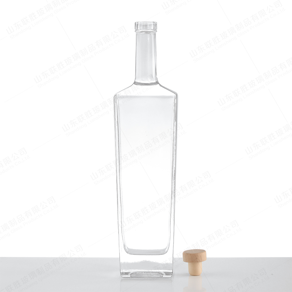 200ml 250ml 500ml 700m 750ml Square Flat Liquor Bottle for Vodka Whiskey Gin Tequila