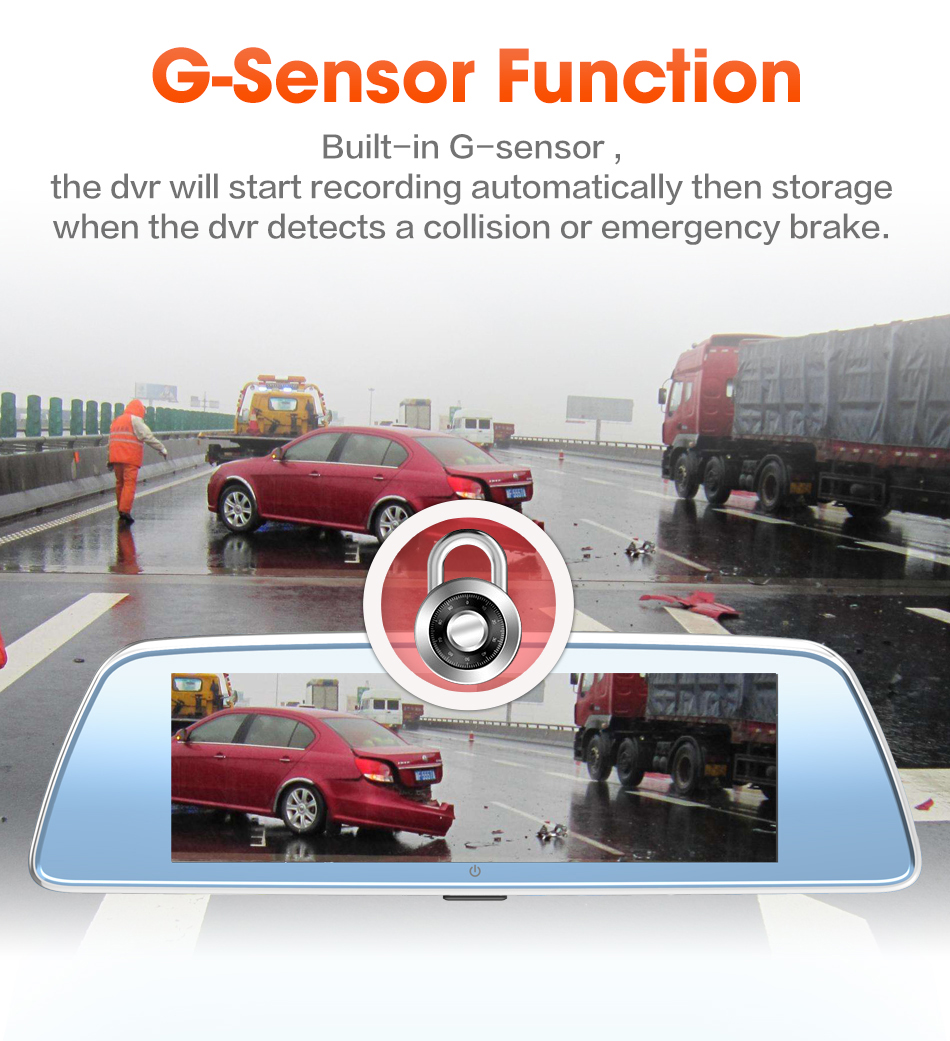 8 Inch Touch Screen 4G Android Dash Cam Rearview Mirror Car DVR