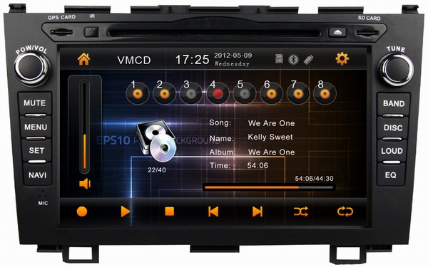 Auto dvd player for Honda CRV 2006-2011 with GPS navigation system Steering wheel control OCB-8034