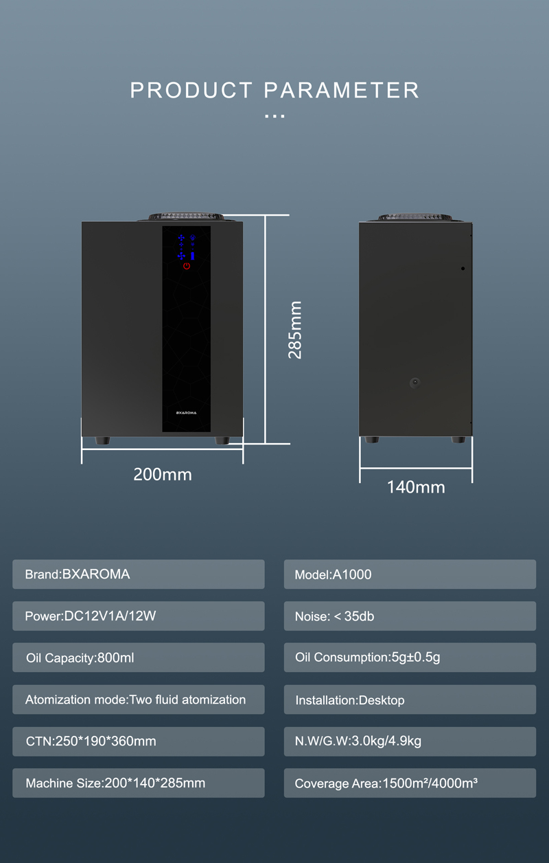 3000cbm Bluetooth Fragrance Scent Air Machine 800ml HVAC Essential Oil Aroma Diffuser for Hotel Makert Ball Large Area