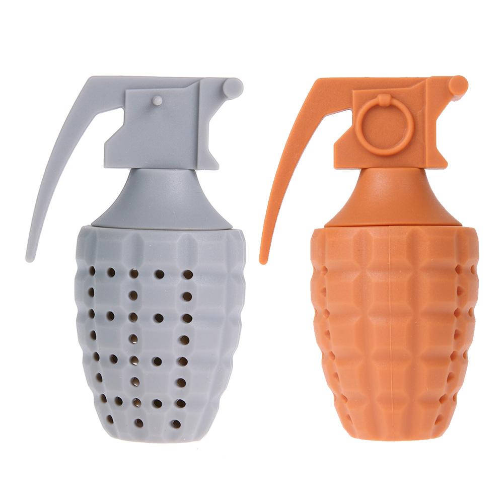 Funny Unique Customized Colour Cool Hand Grenades Shape Silicon Silicone Tea Bag Strainer Infuser Tea Ball