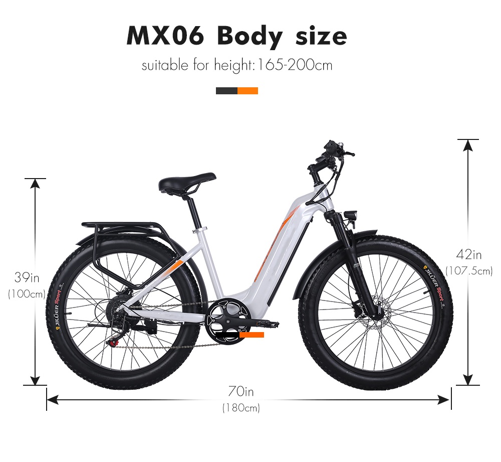 Step Thru Electric City Bike 26 Inch Wheel 7 Speed 48V 17.5Ah Battery Capacity
