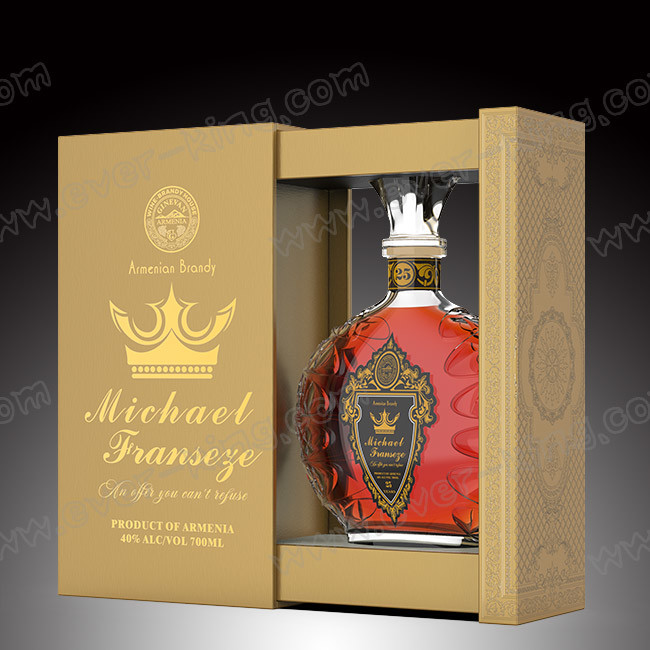 Luxury Brandy Printing Wine Packaging Drawer Box Customized Exclusive