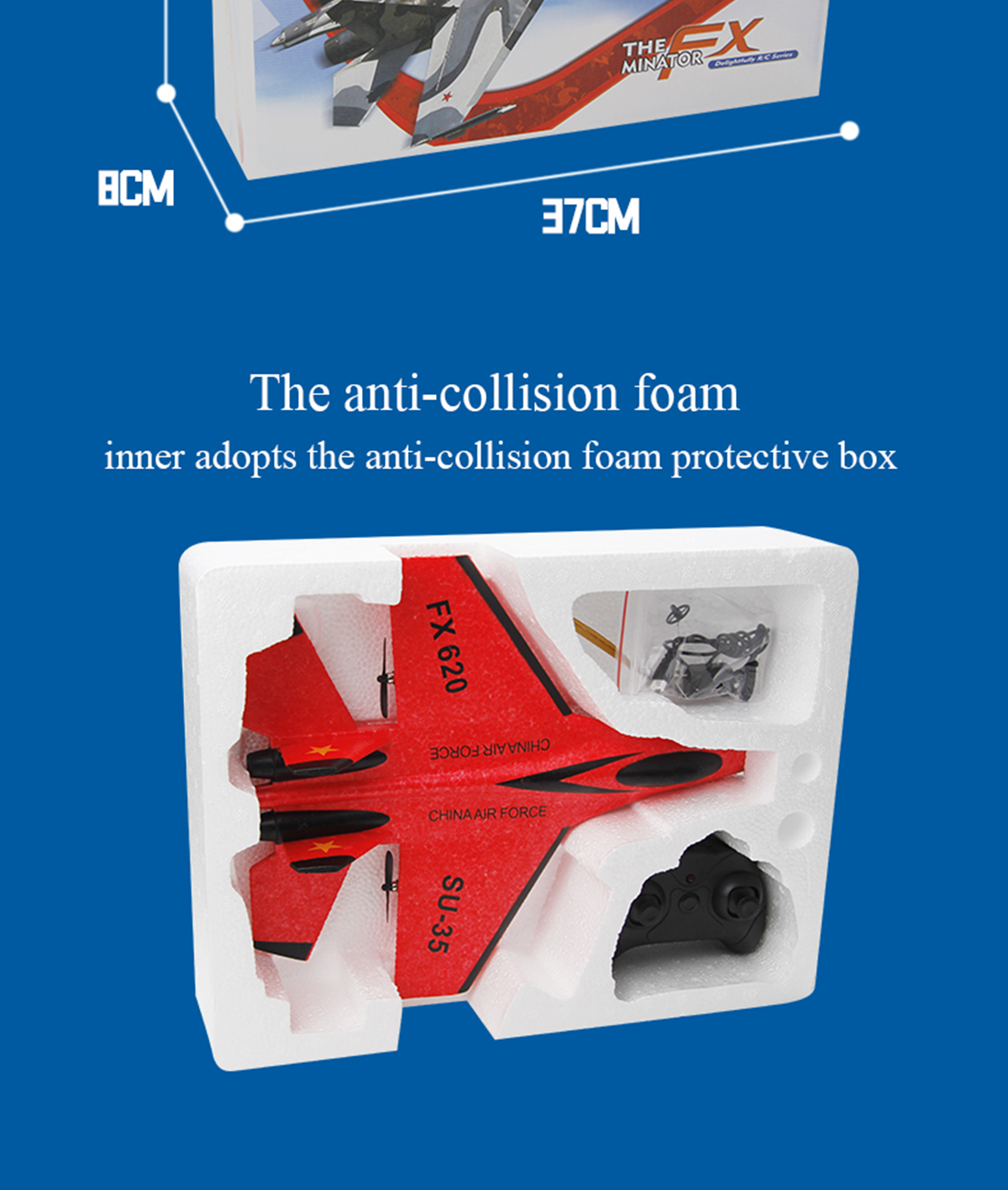 2.4g Frequency Epp Foam Airplane Fx-620 Rc Glider Su-35 Rc Airplane Remote Control Fighter Hobby Plane Glider Airplane Toys