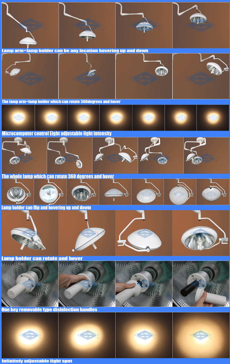 140W LED Shadowless Operation Lamp OT Light With Single Dome CE ISO Approved