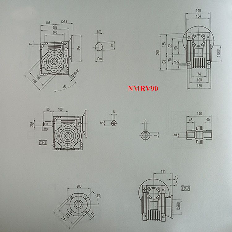 Transmission Gearboxes NMRV Speed Reducer
