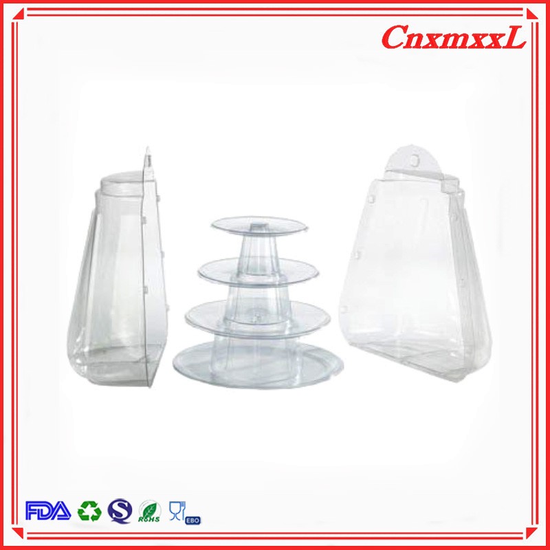 OEM Clamshell 4 Tier Macaron Tower Display Stand For Cake Decoration