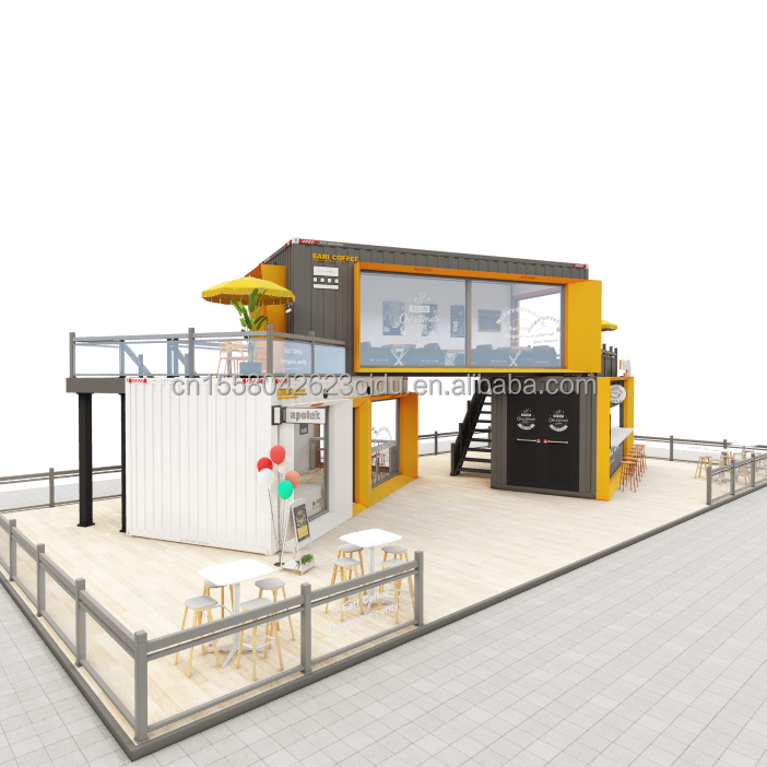Aluminum Alloy Windows 20ft 40ft Prefab Mobile Shipping Bar Coffee Shops Restaurant Container Modular House Home