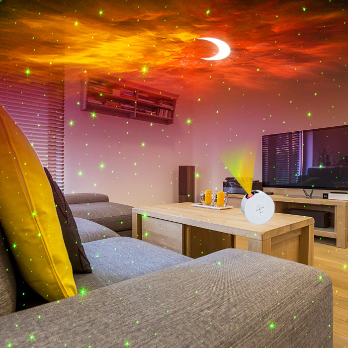 Multiscene ABS Star Moon Projector Lamp , Voice Control Moonlight Starlight Projector