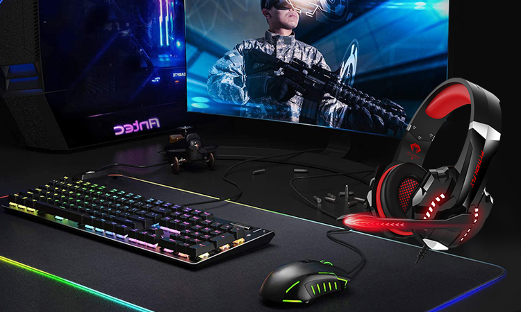 USB 3.5mm LED Gaming Headphones With 40mm Speaker Waterproof IPX-3 For PS5 Xbox