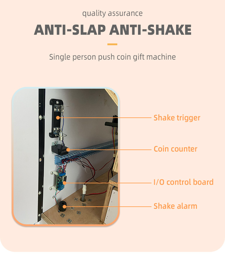 Single Push Arcade Prize Coin Pusher Coin Machine Bonus Hole For Indoor Game Center
