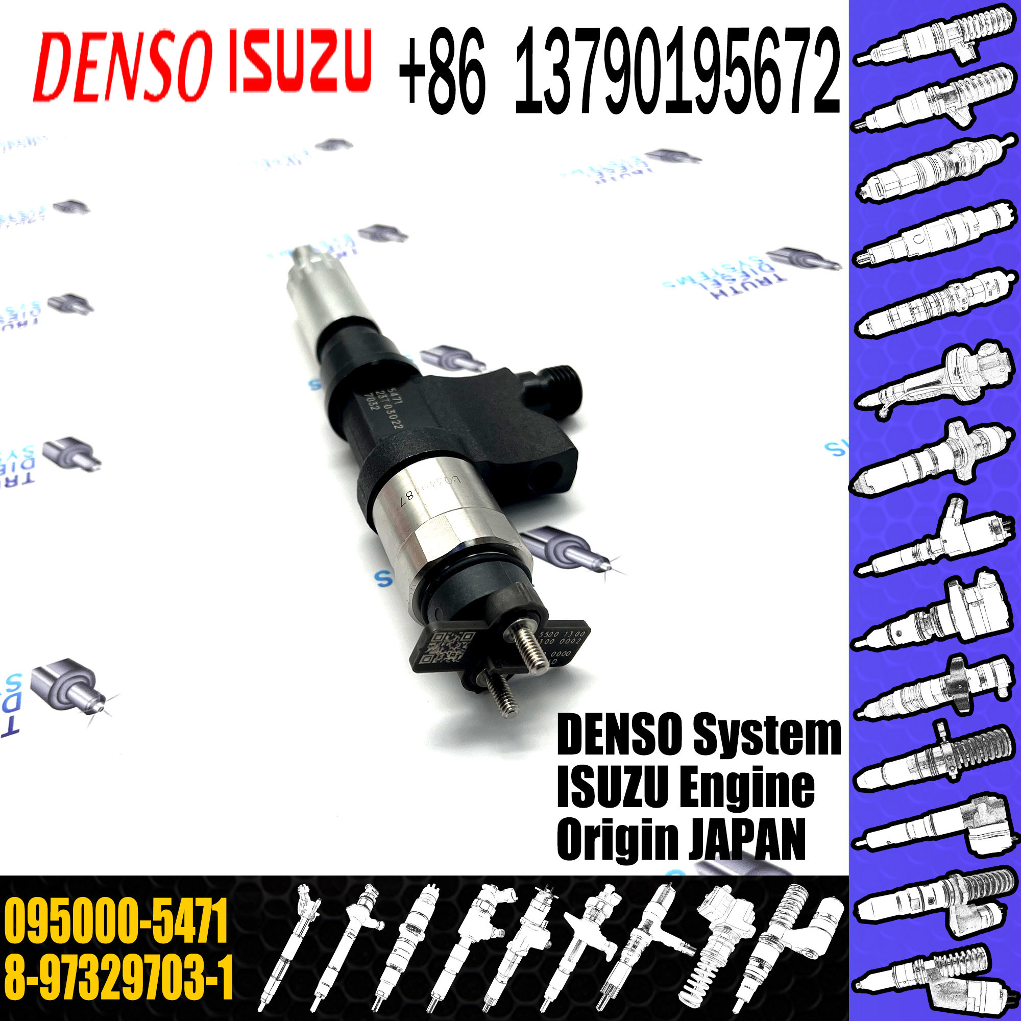 fuel injector 095000-5471 8-97329703-1 common rail parts injection nozzle 5473 and diesel fuel injector set 095000-5473