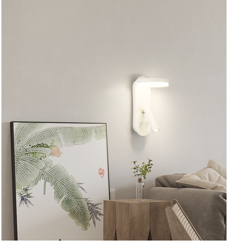 Reading Wall Lamp acrylic ball Bedside Wall Sconce double switches reading lamp Hotel Villa headboard wall light