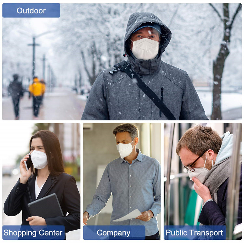 5 Layer Nonwoven Disposable KN95 Non Medical Face Mask Cone Shaped More Air Flow Inside GB2626 Standard